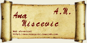 Ana Miščević vizit kartica